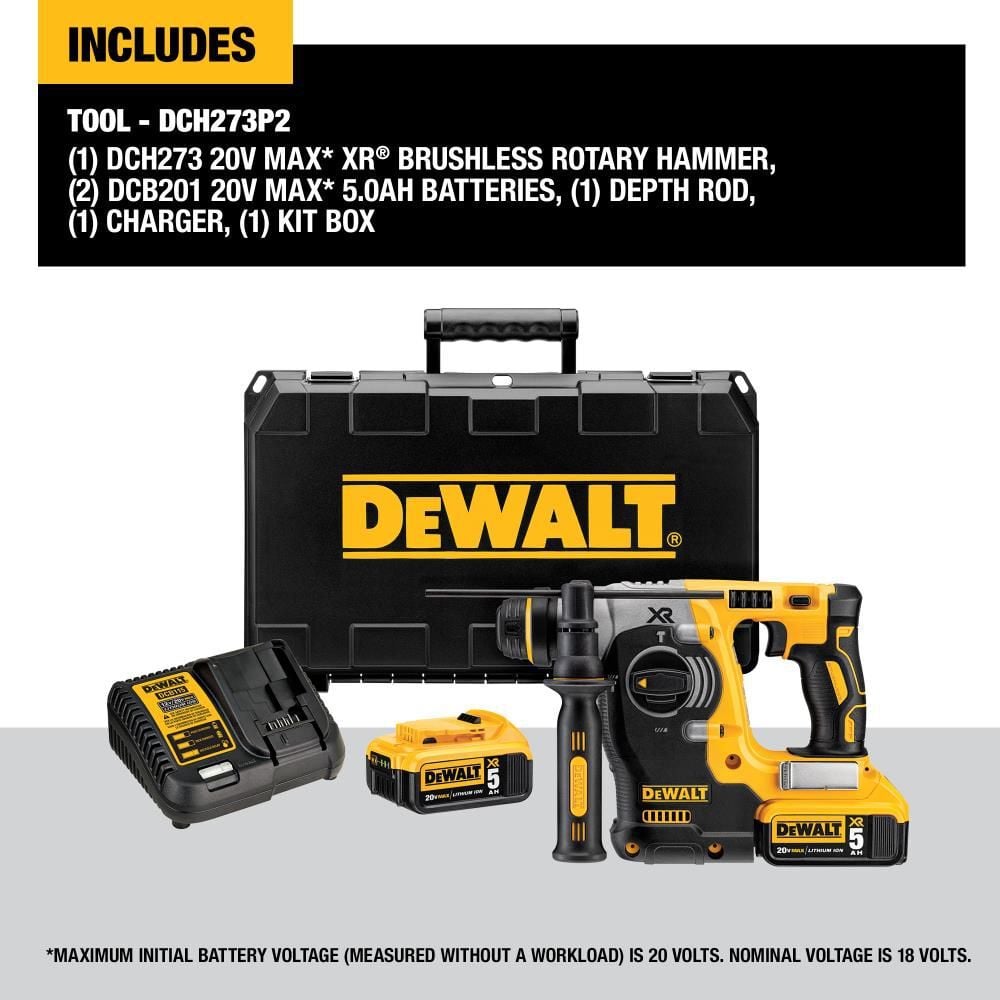 DEWALT 20V MAX XR Brushless 1-in L-Shape SDS Plus Rotary Hammer Kit, large image number 6