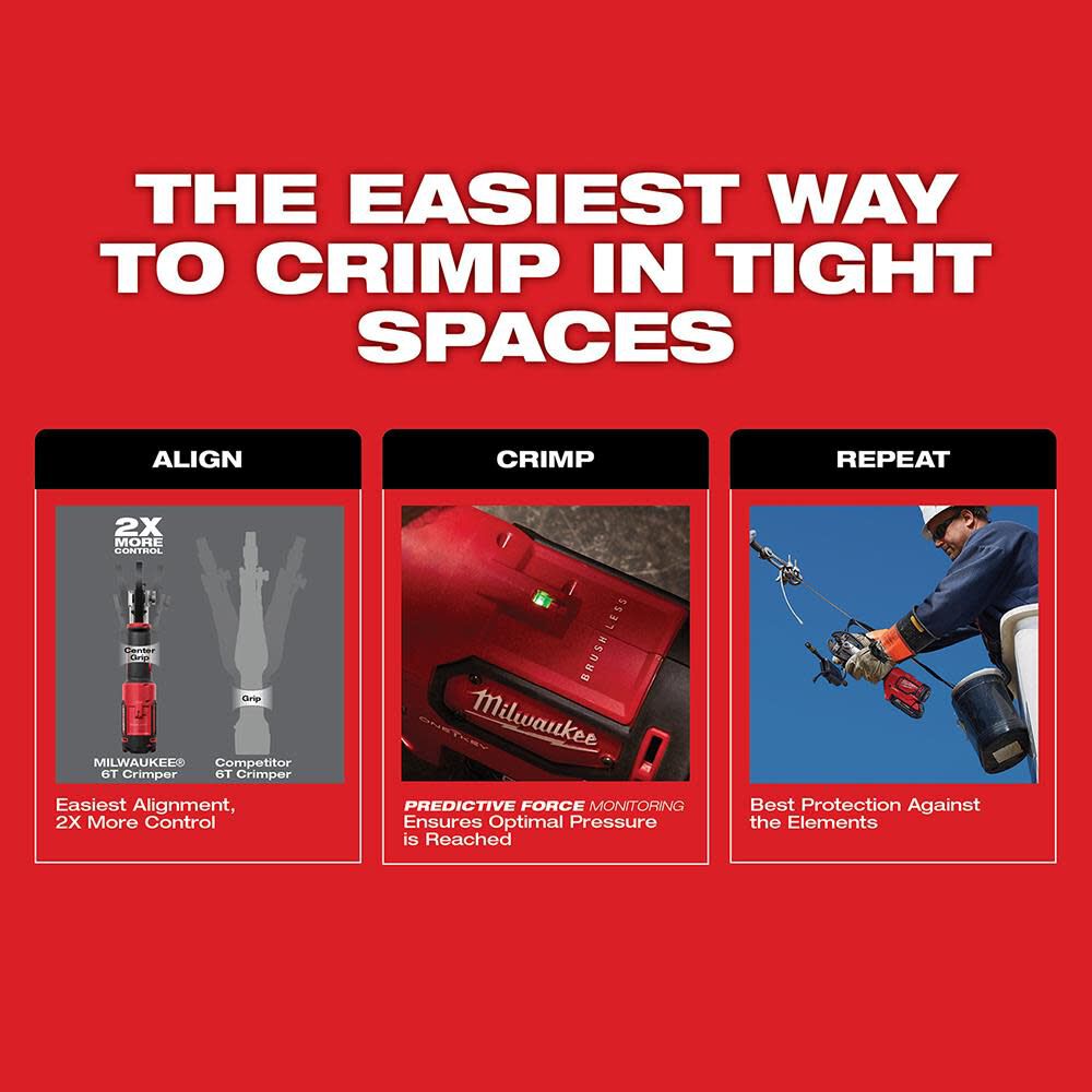 Milwaukee M18FORCE LOGIC 6T Utility Crimper 2678-20 - Acme Tools