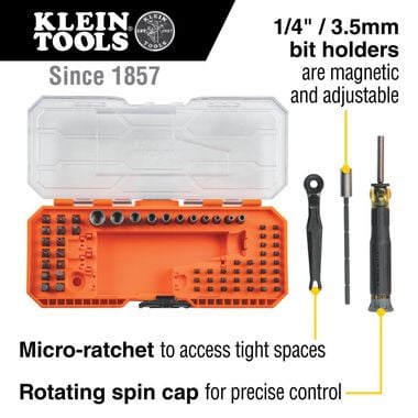 Klein Tools Precision Ratchet and Driver System 64pc, large image number 1