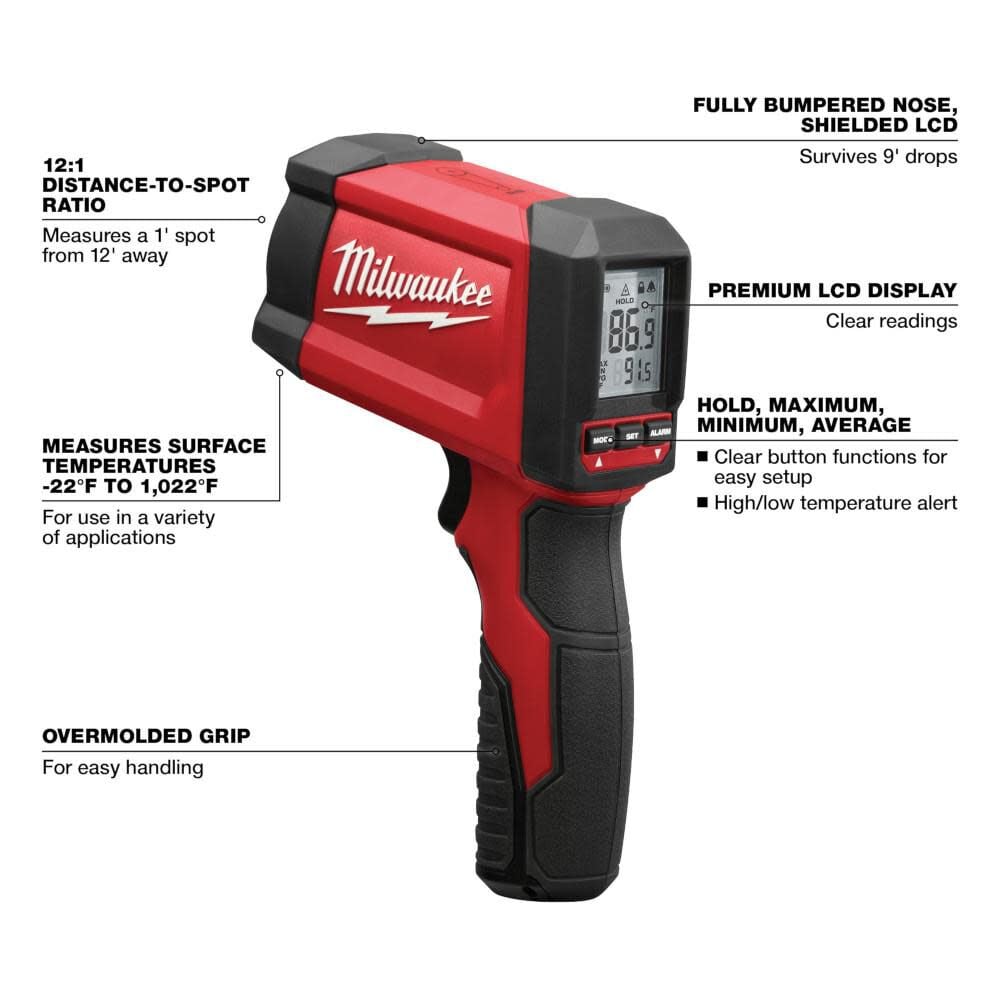 Milwaukee 121 Infrared TempGun 226820 Acme Tools