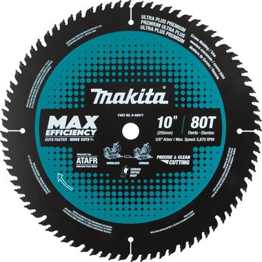 Makita 10in 80T Carbide-Tipped Max Efficiency Miter Saw Blade