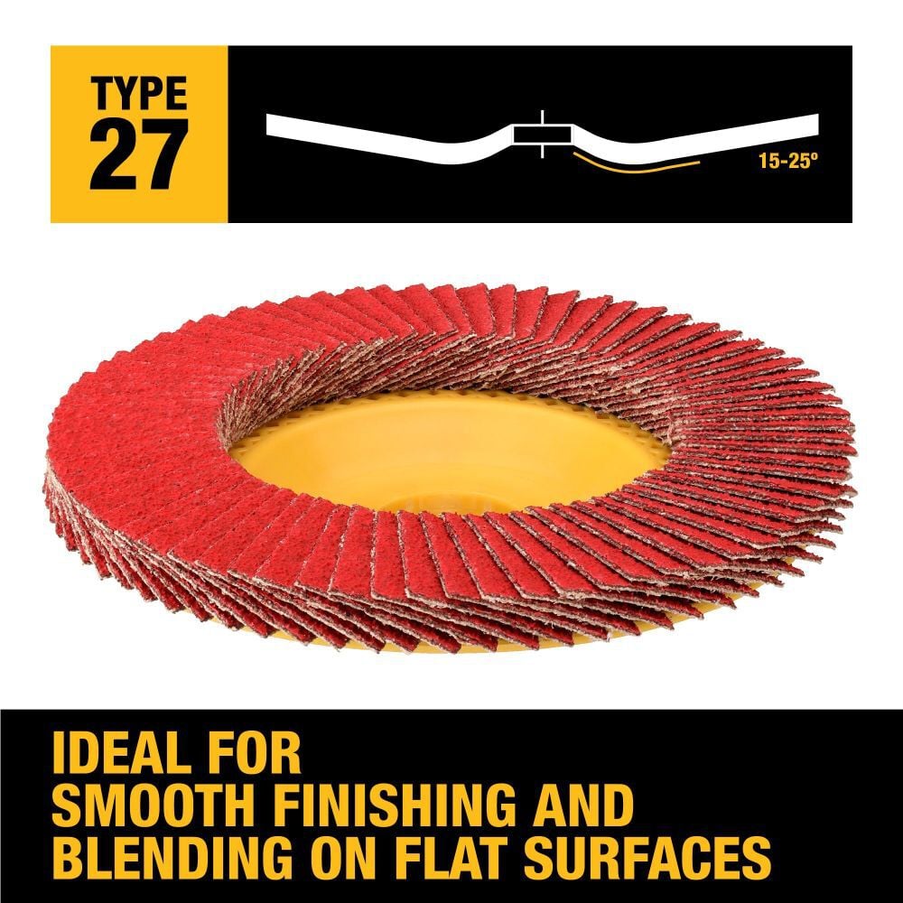 DEWALT 4-1/2 x 7/8 60G T27 XP Ceramic Trim Flap Disc, large image number 3