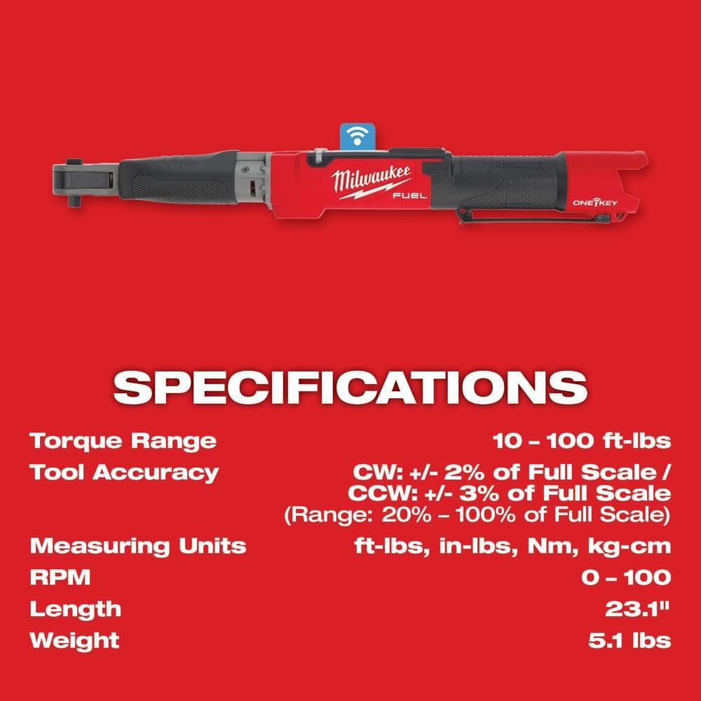 Milwaukee M12 FUEL 3/8inch Digital Torque Wrench with ONE-KEY (Bare Tool), large image number 8