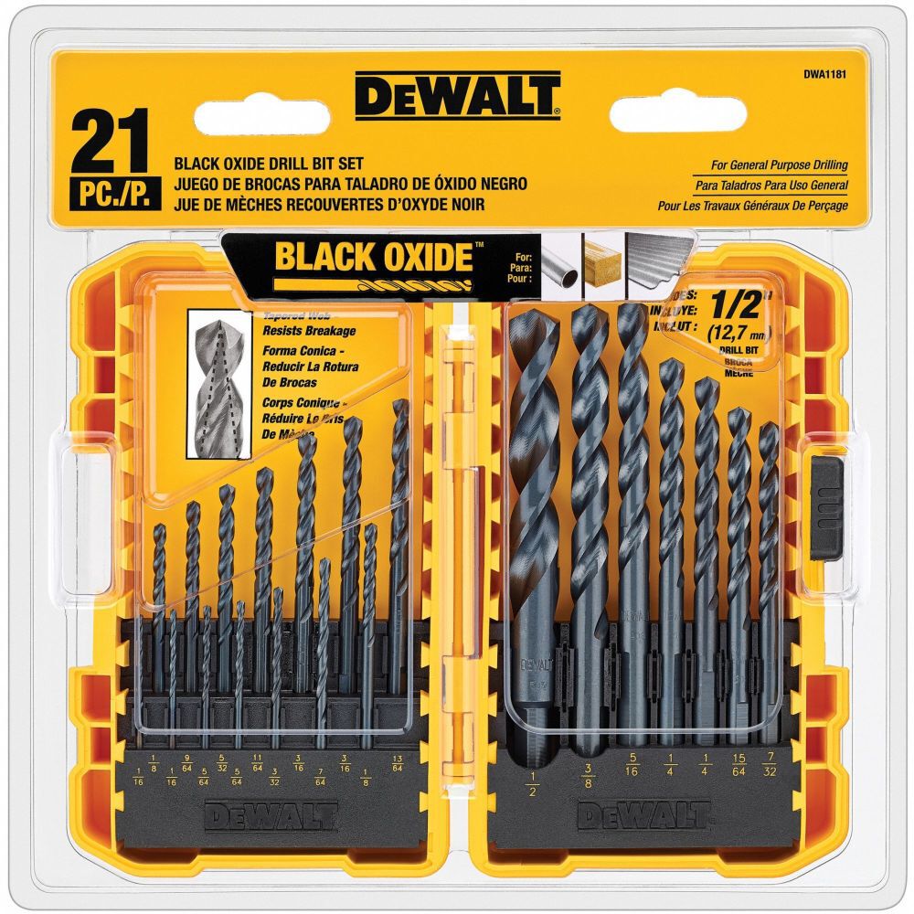 Dewalt dwa1181 black oxide drill bit set sales