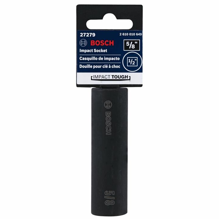 Bosch 5/8in Impact Tough Deep Well Socket 1/2in Shank, large image number 1