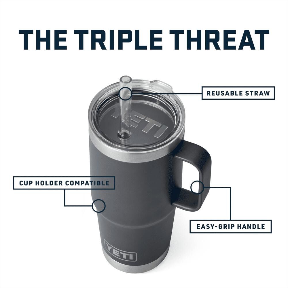 YETI 25oz Rambler Straw Mug with Straw Lid White, large image number 5