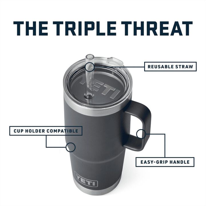 YETI 25oz Rambler Straw Mug with Straw Lid White, large image number 4