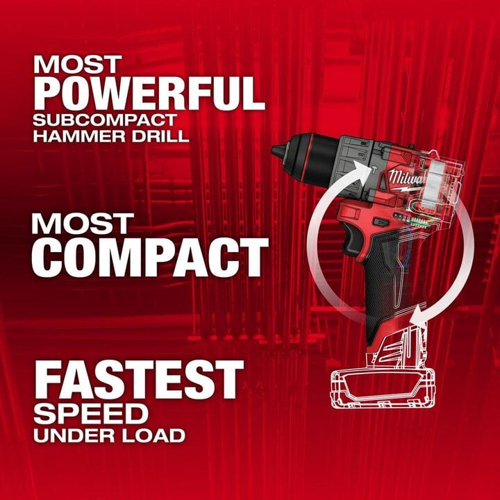 Milwaukee M12 FUEL 1/2inch Hammer Drill/Driver Reconditioned (Bare Tool), large image number 1