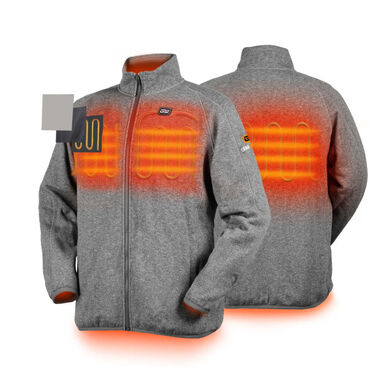 GEARWRENCH Mens Gray Heated Fleece Jacket Kit Large