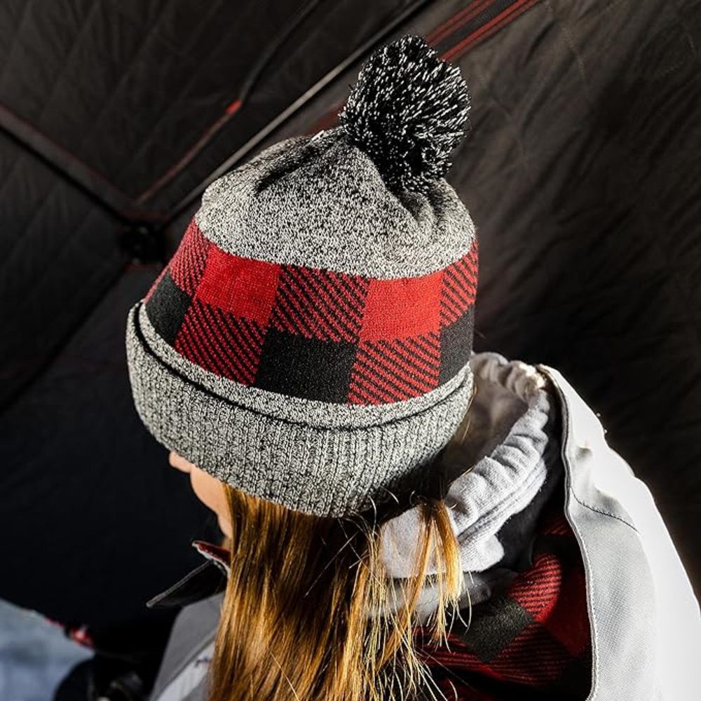 Eskimo Alpine Knit Hat, Gray/Red, large image number 4