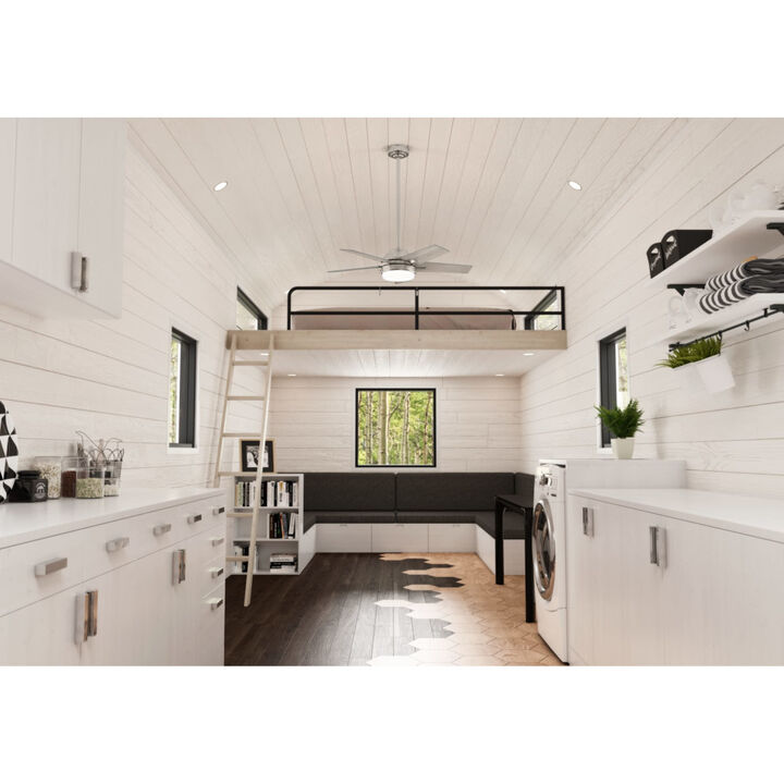 Hunter Fan Barlett Ceiling Fan 44in Brushed Nickel Light Gray Oak, large image number 4