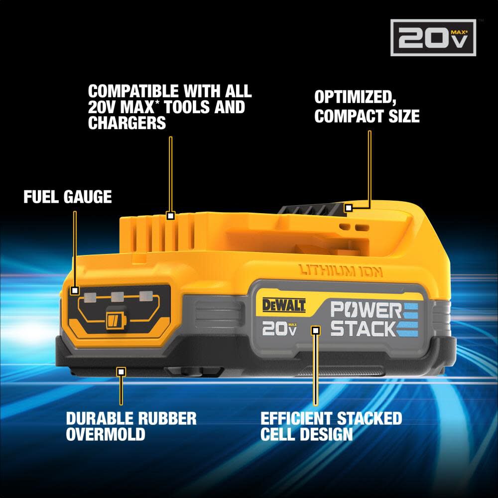 DEWALT Promotional POWERSTACK 20V MAX Compact Battery 2pk, large image number 6
