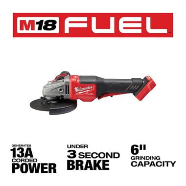 Milwaukee M18 FUEL 4-1/2 in.-6 in. No Lock Braking Grinder with Paddle Switch (Bare Tool), large image number 2