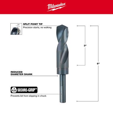 Milwaukee 31/32 in. S&D Black Oxide Drill Bit, large image number 2