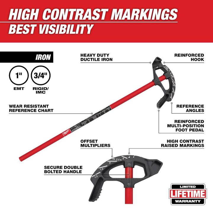 Milwaukee 1 in. Iron Conduit Bender, large image number 1