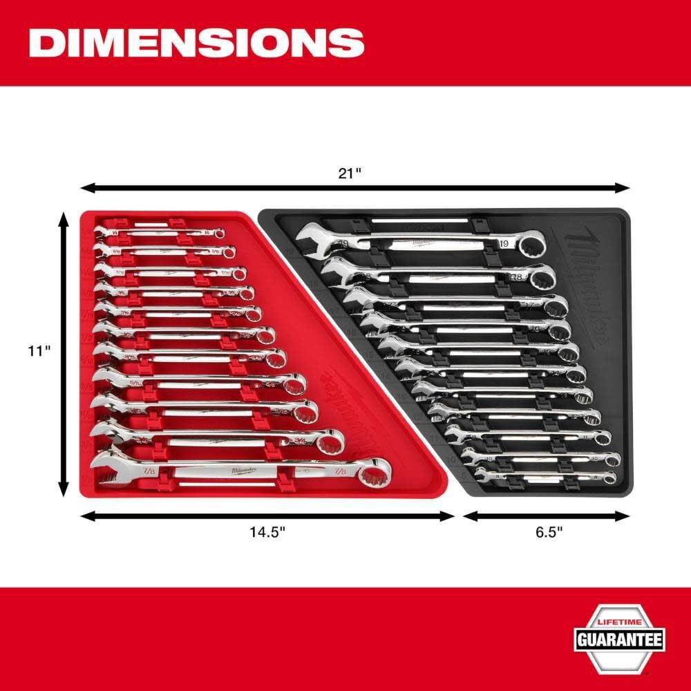 Milwaukee 11 Piece Metric Combination Wrench Set and 11 Piece SAE Combination Wrench Set Bundle, large image number 15