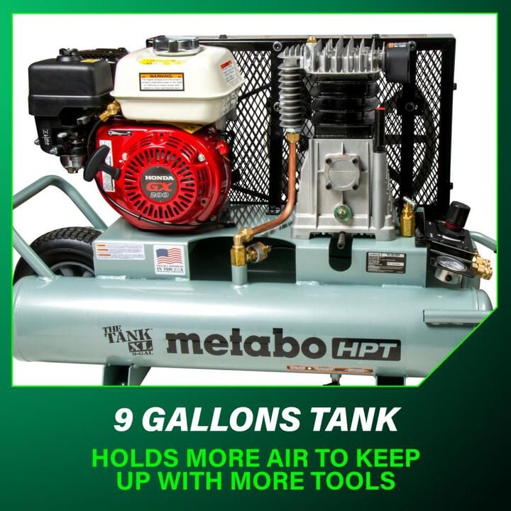 Metabo HPT The Tank XL Wheelbarrow Compressor 9 Gallon Gas, large image number 8