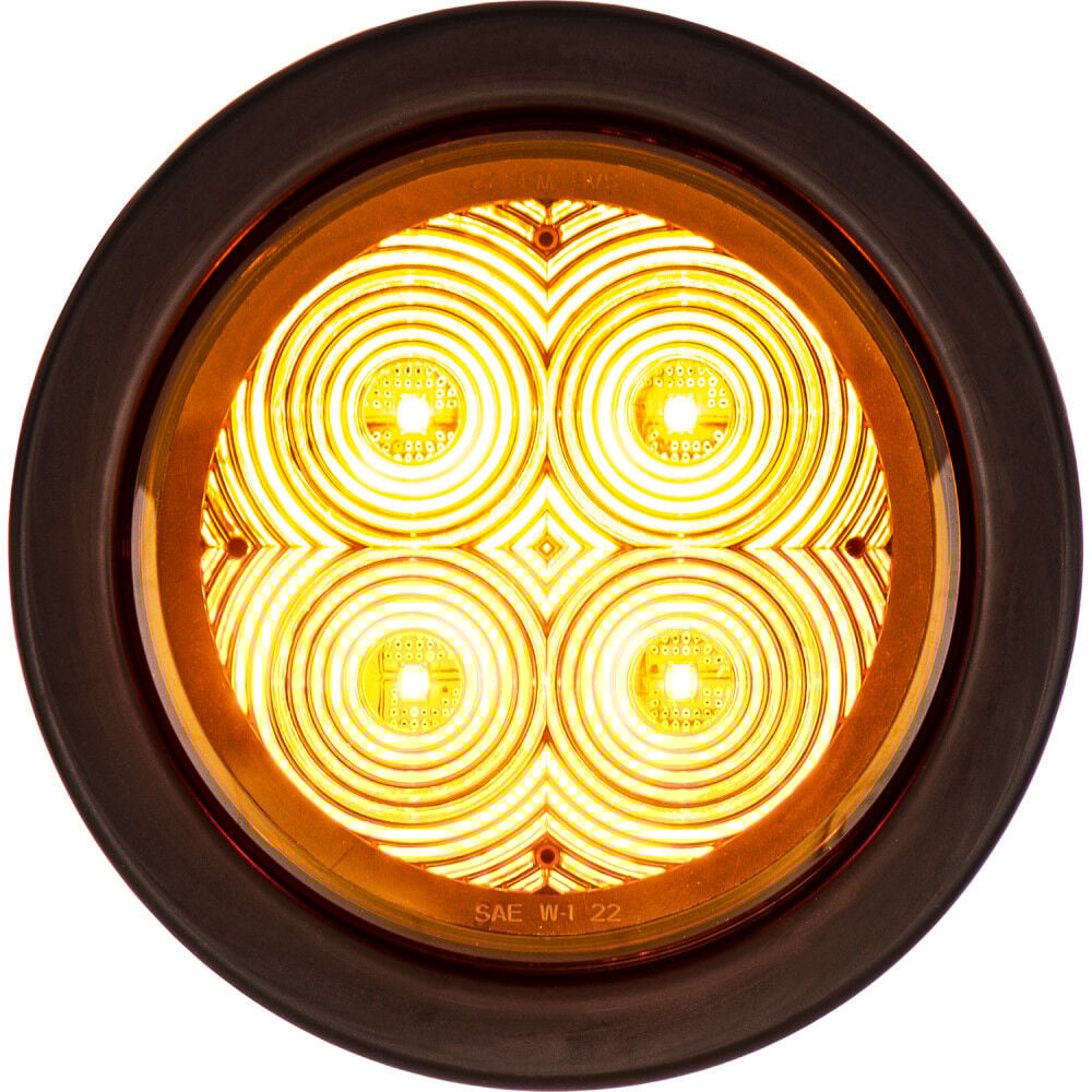 Buyers Products Company 4 Inch Round Recessed Strobe with Amber LEDs and Amber Lens – SL42AO