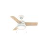 Hunter Fan Aker Ceiling Fan 36in Fresh White/Natural Wood, small