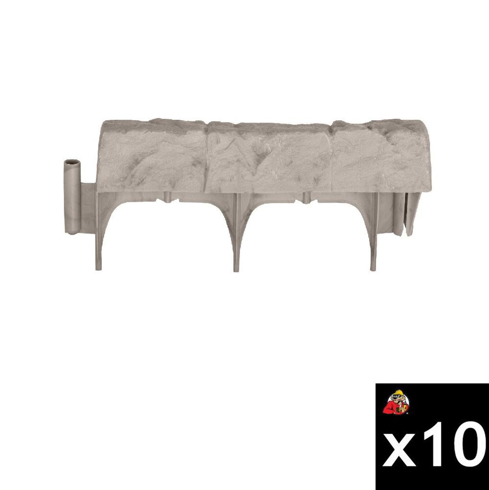 Suncast Resin Marble Border Stone Edging, Taupe, 10 Pieces, large image number 2