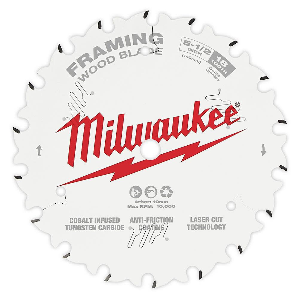 Milwaukee 5-1/2 in. 18T Framing Circular Saw Blade, large image number 1