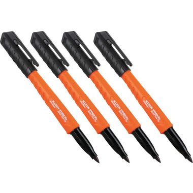 Klein Tools Skribes Fine Tip Permanent Markers, Black, 4 Pack