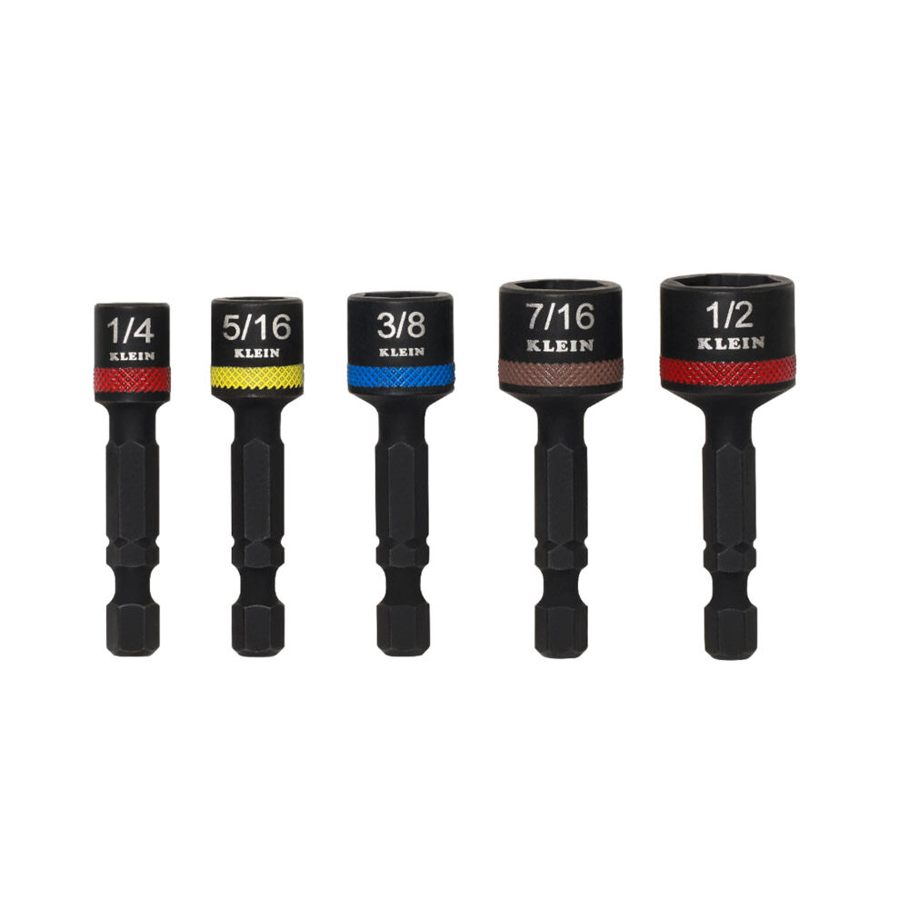 Klein Tools Magnetic 2 Inch Shaft Power Nut Setters 5 Pieces - 32925S