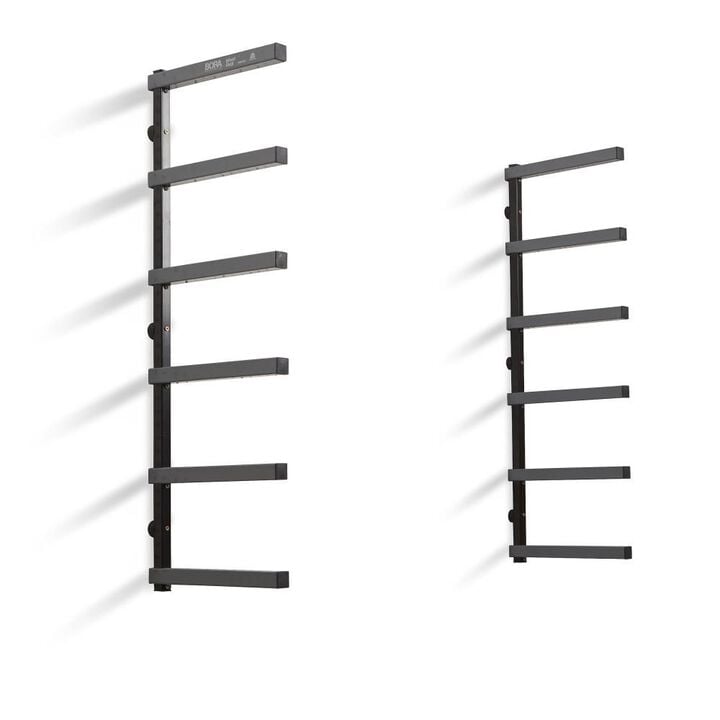 Bora Portamate Wood Rack 6 Tier Wall Mounted Gray/Black