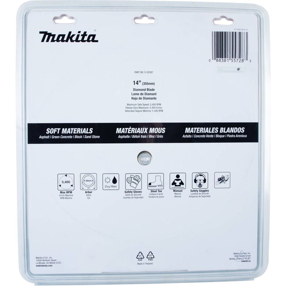Makita 14 Inch Segmented Rim Diamond Blade for Asphalt and Green Concrete, large image number 3