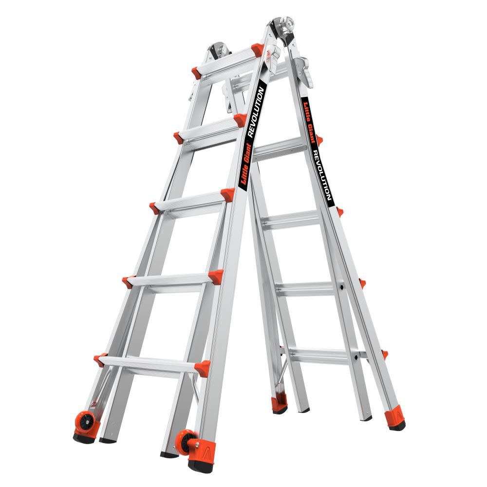 Little Giant Safety Revolution 2.0, Model 22 - ANSI Type IA - 300 lb Rated, Aluminum Articulated Extendable Ladder with Tip & Glide Wheels, large image number 1