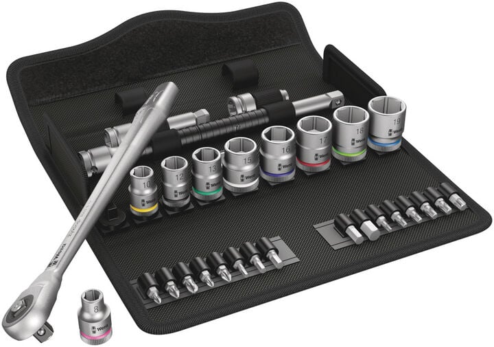 Wera Tools 29pc 3/8in Drive 8100 SB 7 Zyklop Metal Ratchet Set