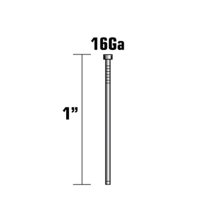 Hitachi 1" x 16ga Galvanized Straight Finish Nail 5000pc, large image number 1