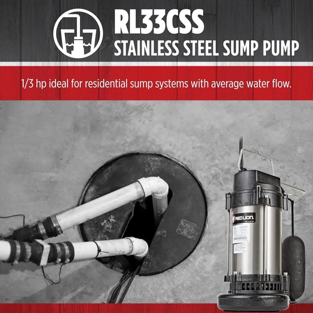 Red Lion 1/3HP 2800 GPH Sump Pump with Float Switch, large image number 5