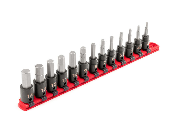 Tekton 3/8 Inch Hex Impact Bit Socket Set, 13 Piece (4-14 mm), large image number 0