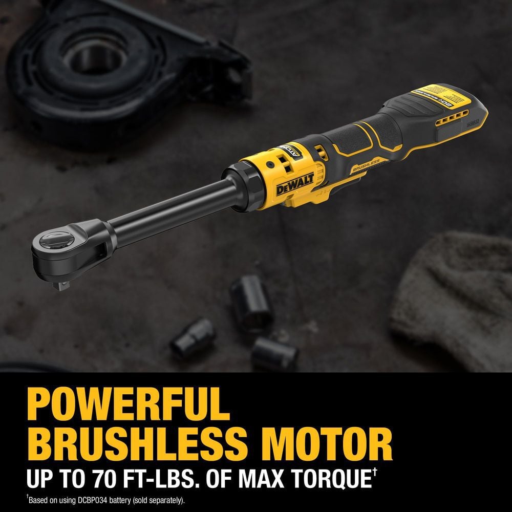 DEWALT 20V MAX ATOMIC 3/8 Inch Extended Reach Ratchet (Bare Tool), large image number 3