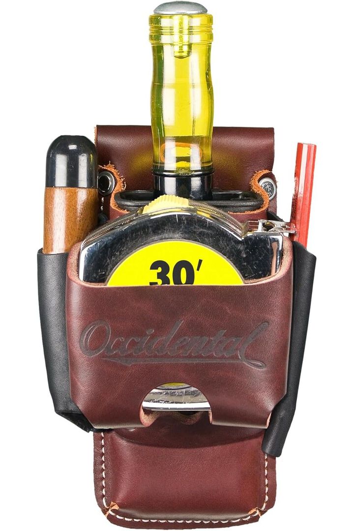 Occidental Leather 4-in-1 OxyRed Premium Leather Belt Worn Tool and Tape Holder