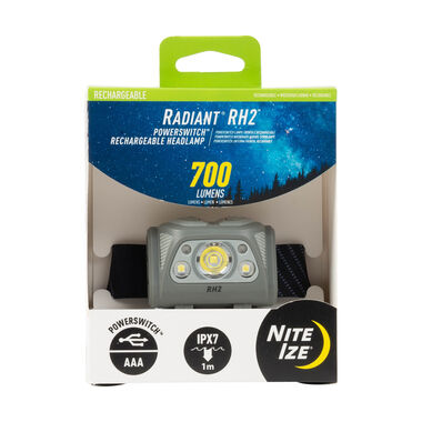 Nite Ize Radiant RH2 PowerSwitch Rechargeable Headlamp Black/Grey