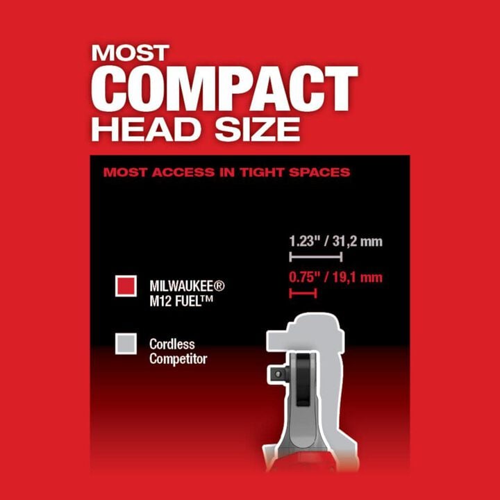 Milwaukee M12 FUEL 3/8inch High Speed Ratchet (Bare Tool), large image number 4