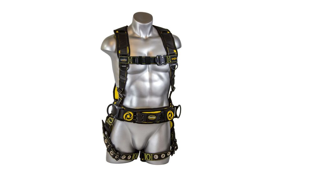 Guardian Fall Protection XX-Large Cyclone Construction Harness – Black/Yellow – 21032