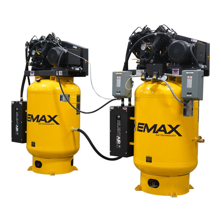 EMAX 208V 10HP 3PH 120 Gallon Alt Vertical Air Compressor with Radiator, large image number 1