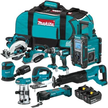 Makita 18V LXT 4Ah Lithium-Ion Cordless 10pc Woodworking Combo Kit
