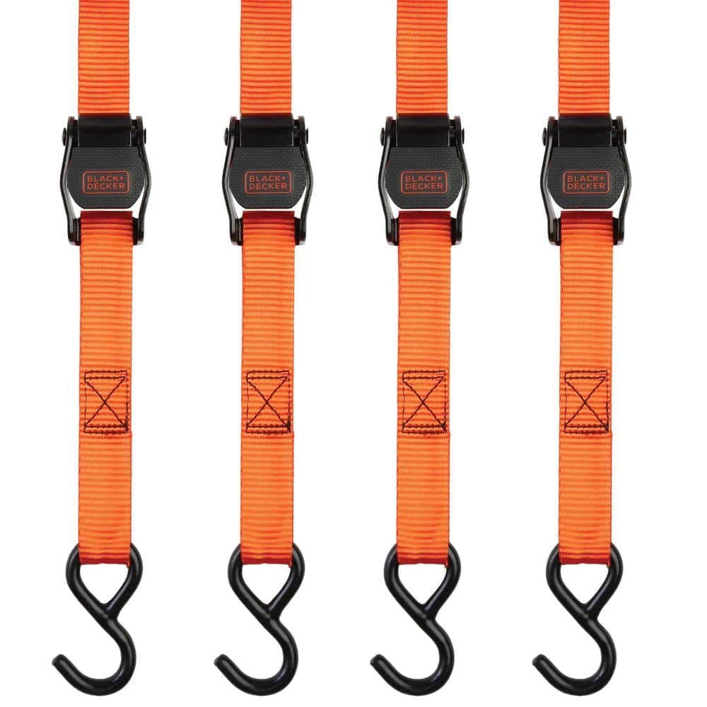 Black and Decker 1 Inch x 10 Ft Cam Buckle Tie Downs 4 Pieces, large image number 1