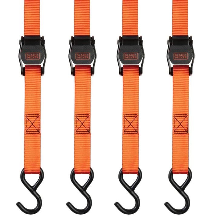 Black and Decker 1 Inch x 10 Ft Cam Buckle Tie Downs 4 Pieces