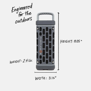 Turtlebox Ranger Li-Ion Battery-Powered Ultra-Portable Speaker, Gray