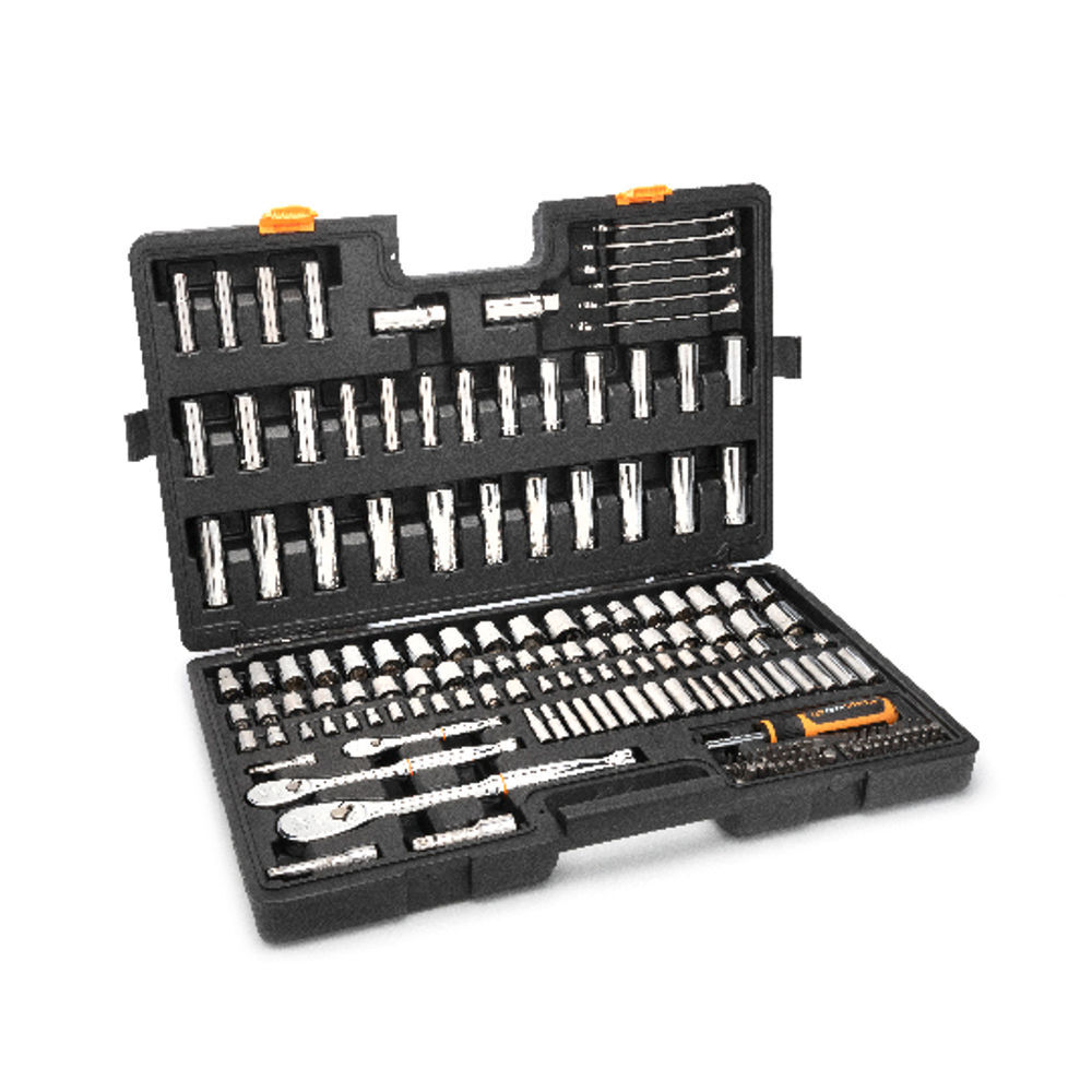 GEARWRENCH 1/4 Inch, 3/8 Inch, 1/2 Inch SAE/MM Mechanics Hand Tool Set, 185 Piece, large image number 2