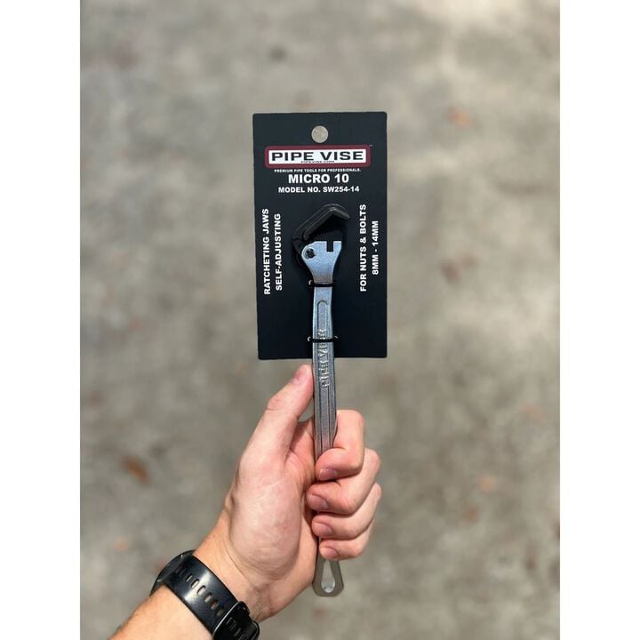 Pipe Vise Micro 10 10 Inch Self-Adjusting Wrench with Extended Reach Handle, large image number 7