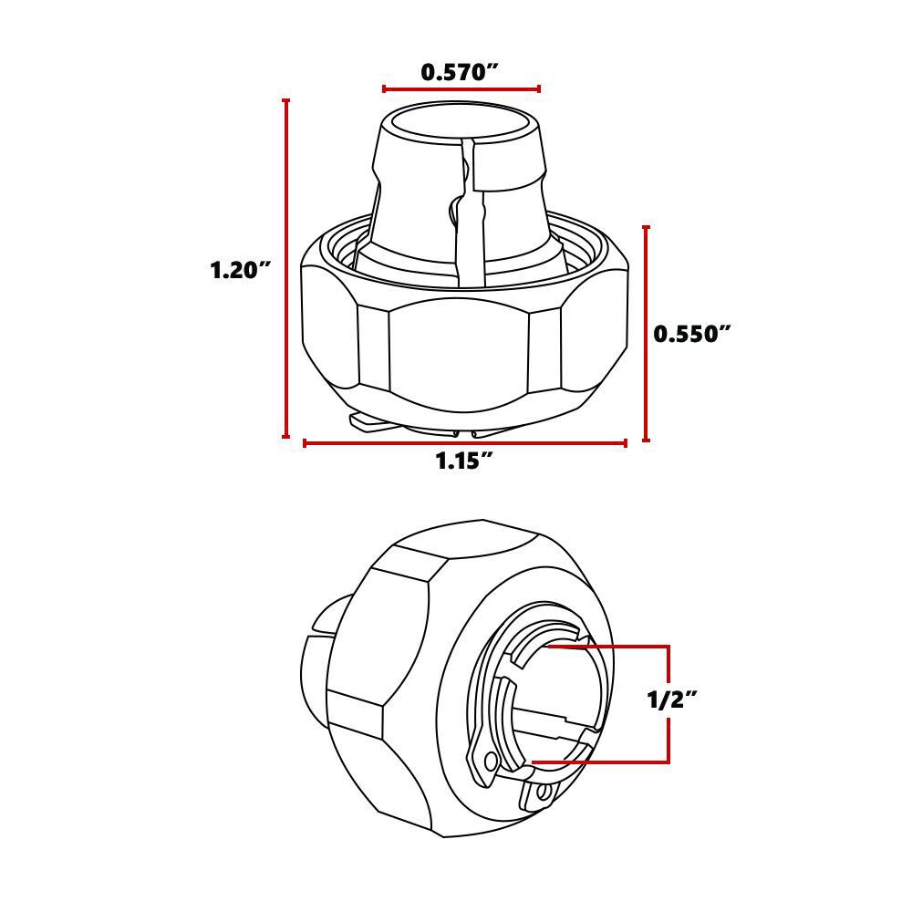 Big Horn 1/2 Inch Router Collet for Porter Cable, large image number 2