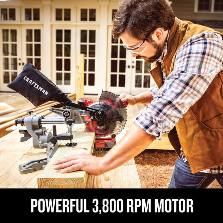 CRAFTSMAN V20* Cordless 7-1/4 Inch Sliding Miter Saw Kit, large image number 4