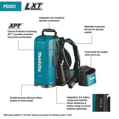 Makita ConnectX LXT X2 LXT & XGT Portable Backpack Power Supply, large image number 6