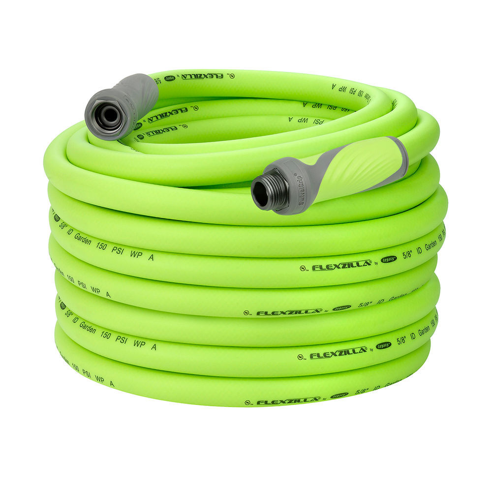 Flexzilla SwivelGrip Garden Hose, 5/8 Inch x 100 Feet, 3/4 Inch - 11 1/2 GHT Fittings, ZillaGreen, large image number 1